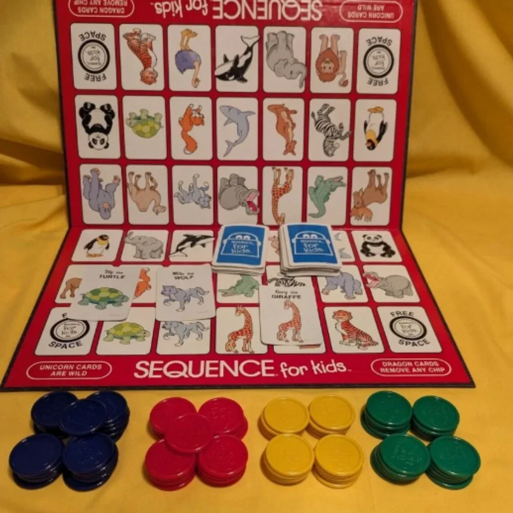 Vintage 2001 Sequence for Kid's/Children's Animals Board Game by Jax - NIB/NWT